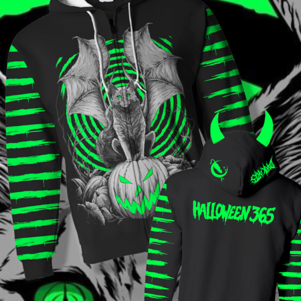 Halloween 365 Glow In The Dark Hoodie (CUSTOM NEON HORNS INCLUDED)